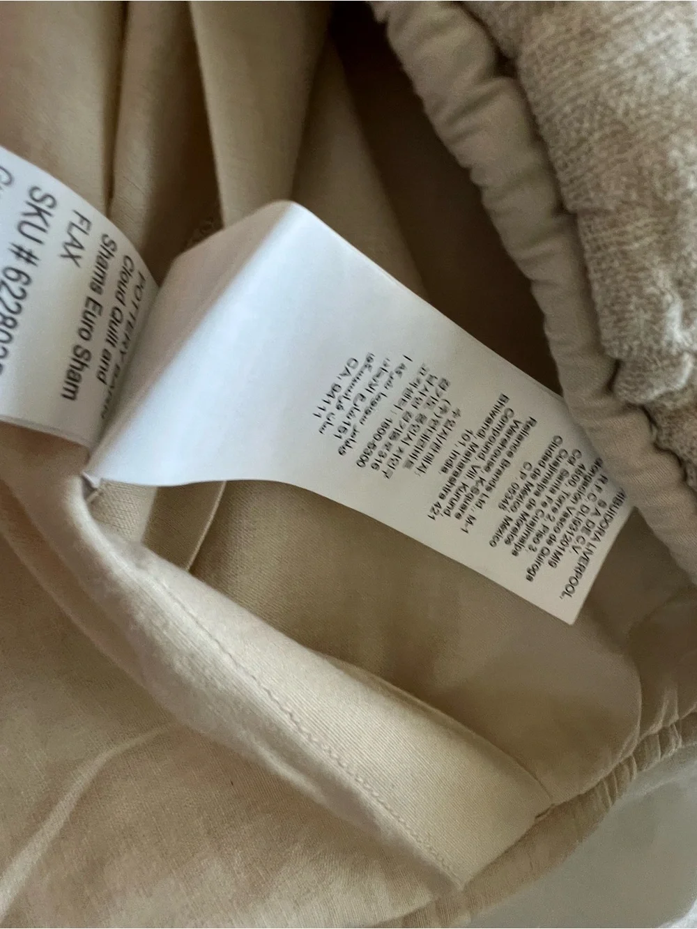 Pottery Barn Cloud Quilted Sham linen + cotton in cafe au late.